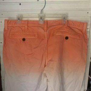 Orange Ombré White Shorts